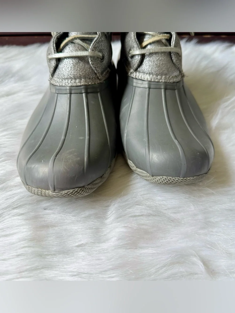 Preppy Fall Sperry Saltwater Waterproof Duck Boots‎ Gray 7.5